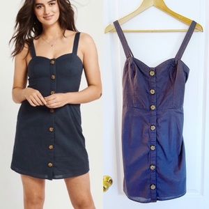 Abercrombie Button Up Cami Dress in Navy
